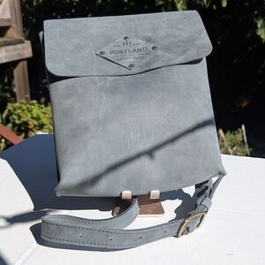 Portland Leather Goods Hawkeye Satchel In Storm  Free Surprise SLG Item Included